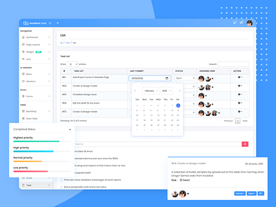 Task List Page - Gradient Able Admin Template admin admin dashboard admin design admin panel admin template admin theme angular angular admin template angular dashboard angularjs branding sass task task detail task list task management ui ui ux design uidesign uiux