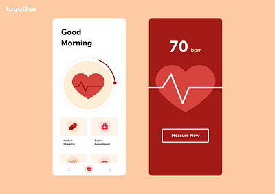 Together Medical App app app design health app heart heartbeat medical medical app ui ux