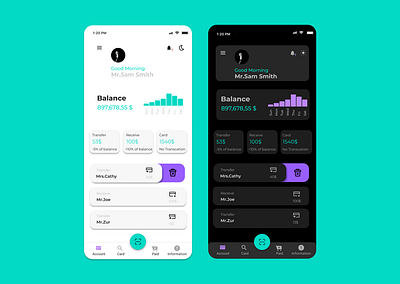 Dark Mode app art design icon minimal typography ui ux