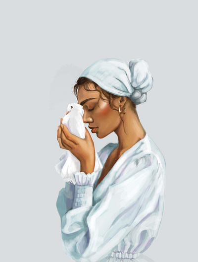Peaceful... digital digital art digital painting emotion mood painting portrait praying woman