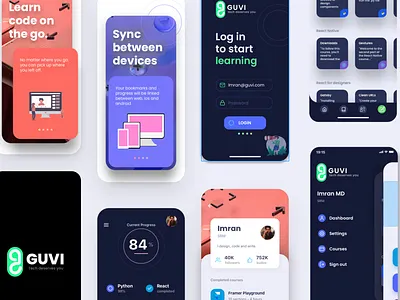 Guvi iOS App Prototype app design illustration imranmd ui ux