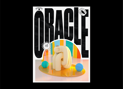 The All Seeing Oracle 3d character design oracle poster design typography