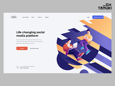 Social Media Platform adobexd concept landing page minimalistic modern social media ui userinterface ux