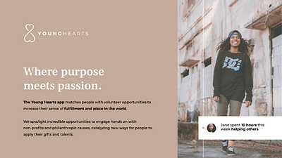 Young Hearts (See full) branding logo typography ui ux volunteering