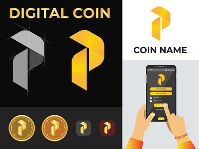 P Modern Digital Currency Letter Logo Design Concept 3d bitcoin branding coin coin logo coinbase coins colorful logo cryptocurrency digital digital coin gradient logo graphic design graphicdesign initial letter logo logo design minimalist logo modern modern logo ui