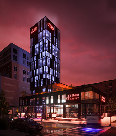 Urbx Boston 3d architecture archviz cgi concept dusk photoshop render sketchup visualization