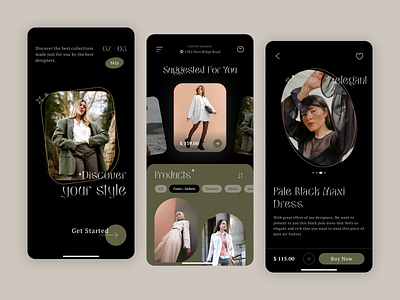 Fashion E-Commerce App app app design branding creative dark design ficon icon mobile design product design ui ui ux ux ux design