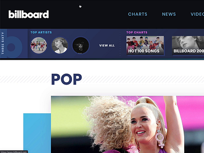 New Billboard Nav + Contextual Menu design music ui ux