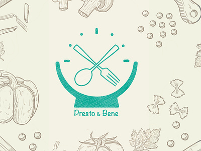 Presto&Bene - Food Blog Logo Design branding fastfood food foodblog icon illustration logo logo design logodesign ui ux web