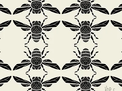 The Bees animals bees branding bug design honey bee illustration insect pattern procreate repeat repeat pattern seamless surface design