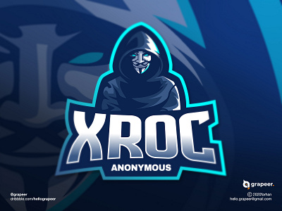 Esport / Mascot logo design concept. adobe illustrator anonymous blue brand brand identity branding design esport esportlogo game gamelogo graphic designer illustration logo logo design logodesign logos streamer team teamlogo