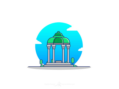 Tomb Of Hafez adobe art design flat graphic hafez illustration illustration art illustration design illustrator iran shiraz tomb tourism vector ایران حافظ سعدی شیراز گرافیک