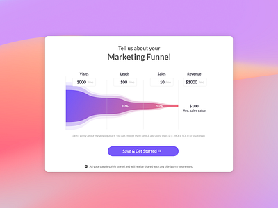 Making marketing funnels fun again branding design flat form gradient illustration process ui ux vector