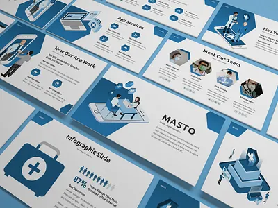 Masto - Medical Apps Powerpoint Template business presentation clinic doctor finance hexagon infographic internet lookbook medicine minimal mobile powerpoint template presentation smartphone technology
