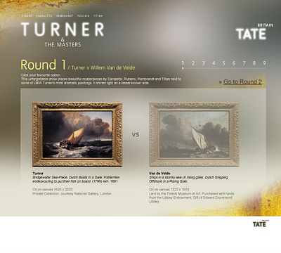 Turner & The Masters for TATE Britain arnimedia branding client insight cms design identity illustration tate turner web design website concept