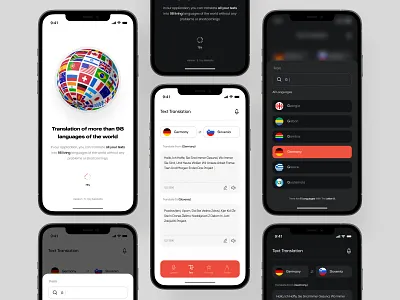 Translate App ( light & dark) app clean daily ui design designer english app germany graphic design icon interface language language learning minimal mobile mobile ui typography ui ux