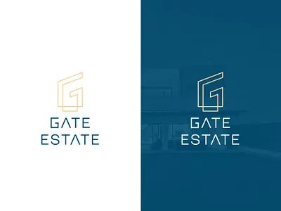 LOGO GATE ESTATE brand branding building creative design estate gold letter letter g line art logo logo design modern real estate