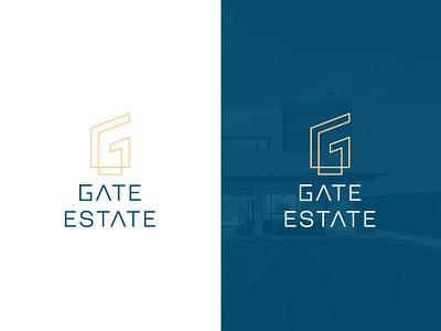 LOGO GATE ESTATE brand branding building creative design estate gold letter letter g line art logo logo design modern real estate