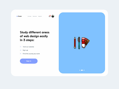 Online training "Proom" blue card clean colors design app dribbble figma grid heropage icon illustation illustrator trend ui ui app ui ux user uidesign user ux ux design