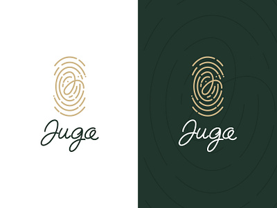 LOGO FAMILY WINERY - JUGA brand branding creative dynamic fingerprint gold letter line art logo luxury modern typography wine winery