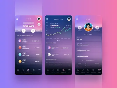 Crypto-Currency bitcoin bitcoin wallet creative design flat design icon market mobile app stock market stocks ui design uiux wallet walletapp