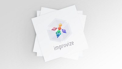 Improvize - Logo bee bee hive branding business card businesscard design flat hexagon hexagons hive logo software vector