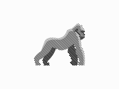 Gorilla animals ape branding design geometric gorilla identity line lines logo mark sale scratchboard symbol vector