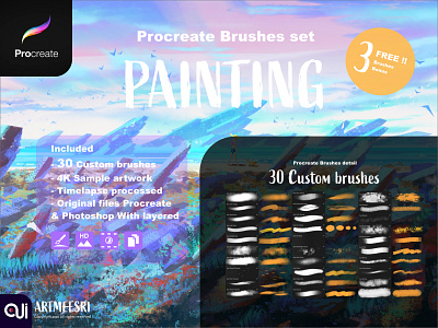 Procreate Brushes set : Painting artwork background brushes concept illustration landscape procreate procreate brushes