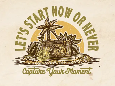 Capture Your Moment design handdrawn illustration logo tshirtdesign vector vintage woodengrafis