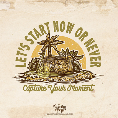 Capture Your Moment design handdrawn illustration logo tshirtdesign vector vintage woodengrafis