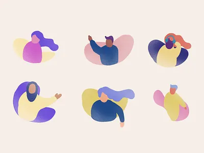 Community 2d character character design design minimal people procreate simple team