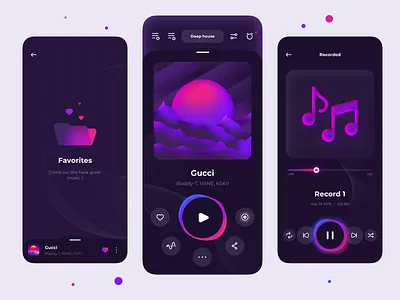 Music player 🎶 app application design illustration interface ios mobile music music app music player player sound soundwave ui ux