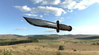 Combat Knife 3d model combat design detail game good knife maya openworld sharp substance painter survival tool unreal weapon zombie