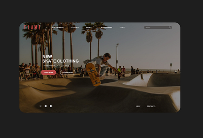 Flame 🔥 designer internship skate ui website