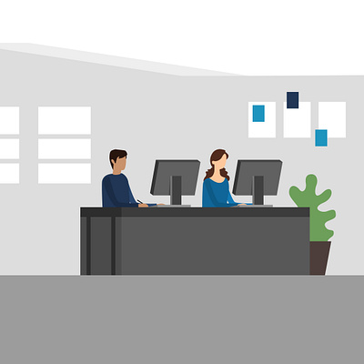 AMZ-cyclus desk dutch illustration nederland netherlands office people people illustration working workspace