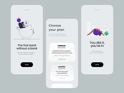 NOBANK app figma illustration mobile app design product page typography ui ux website website design