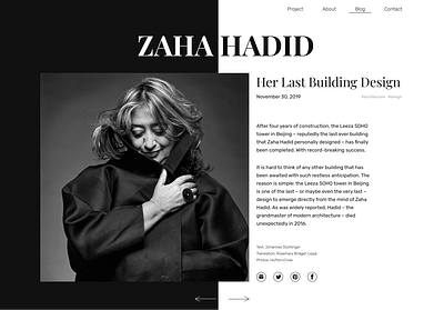 Blog Post 035 daily 100 challenge dailyui dailyuichallenge design minimal ui web web design zaha hadid