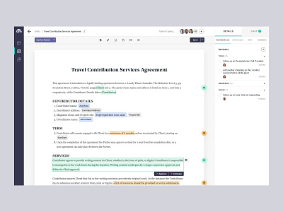 Contracts editor page • Lonely Planet Rapid Contracts contracts css product design