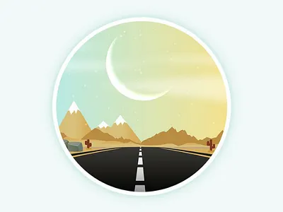 Landscape illustration adobe illustrator badge graphic design illustration landscape places road sticker travel ui vector