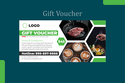 Discount Voucher Design branding card design design discount discount card fast food food green minimial offer restaurant restaurant branding ui vector voucher