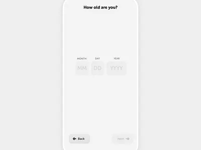 Ranking app — Age Verification age app birth football input intro mobile product design ui ux verification