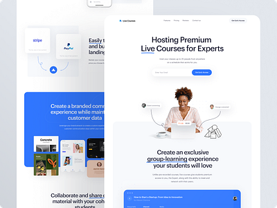 Hosting Premium Live Courses for Experts design interface landing landing page ui