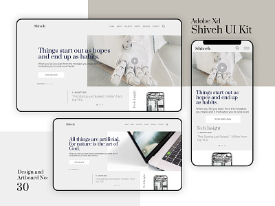 Clean and Modern UI Kit - Shiveh clean clean design collection concept design interface minimal mobile responsive tech ui ui design ux website