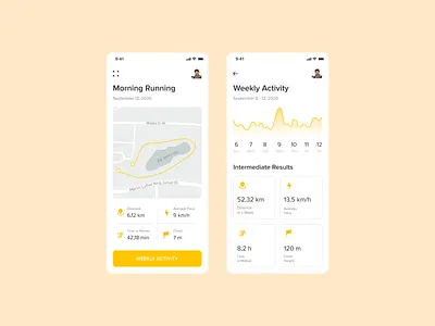 Running Tracker App activity app design graphic interface map mobile popular run time top ui ux