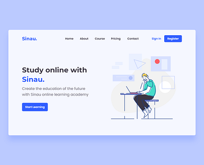 Sinau illustration landingpage learning platform sinau study app uidesign uiuxdesign webdesign website design