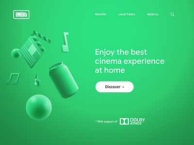 IMDB Cinema Experience 3d gradient imdb ui ui design web web design