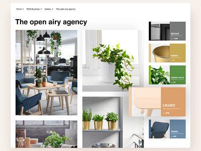 IKEA Furniture UI Concept + Colors airy breadcrumbs breakpoints chair clean clean ui furniture greenery ikea minimal office online store plants pots product spacing ui web website wood