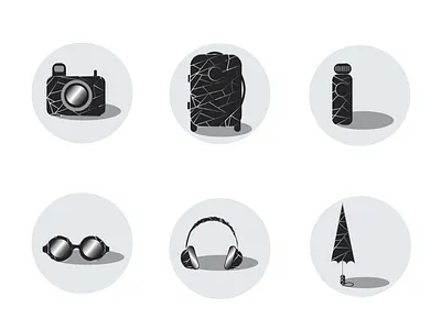 TRAVEL ICONS adobe illustrator branding design flat icon icon design iconography icons icons pack iconset illustration minimal travel icons vector