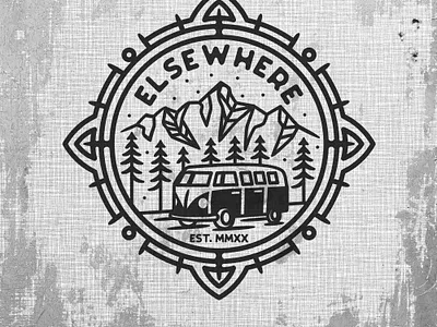 Monoline VW Van black and white design handdrawn illustration logo minimal monoline tshirtdesign vector vintage woodengrafis