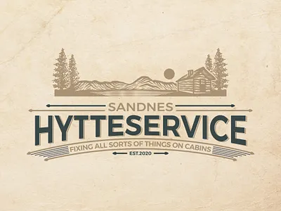 Hytteservice Logo branding design handdrawn illustration logo minimal tshirtdesign vector vintage woodengrafis